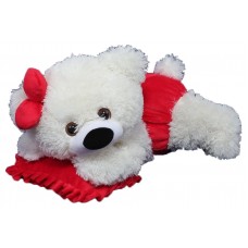 Мягкая игрушка Алина Мишка «Малышка» (45 см) белый-красный