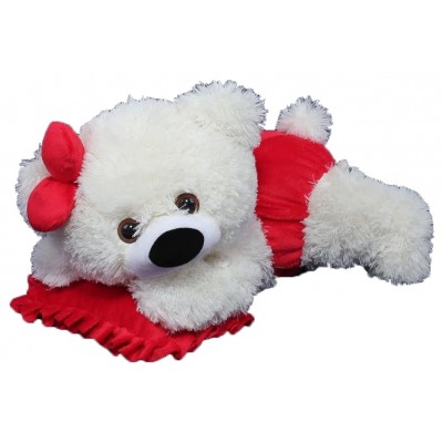 Мягкая игрушка Алина Мишка «Малышка» (45 см) белый-красный