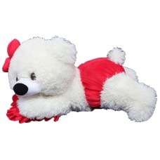Мягкая игрушка Алина Мишка «Малышка» (45 см) белый-красный