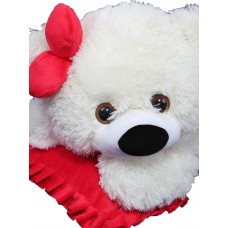 Мягкая игрушка Алина Мишка «Малышка» (45 см) белый-красный