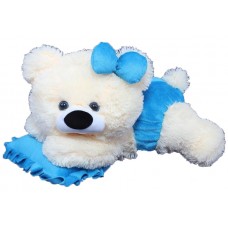 Мягкая игрушка Алина Мишка «Малышка» (45 см) белый-голубой