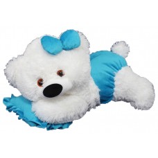 Мягкая игрушка Алина Мишка «Малышка» (45 см) белый-голубой