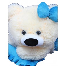 Мягкая игрушка Алина Мишка «Малышка» (45 см) белый-голубой